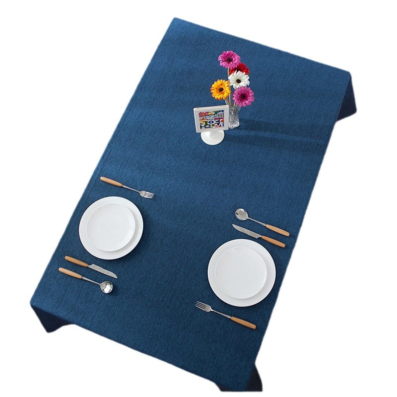 Modern Minimalist Waterproof Linen Solid Color Rectangular Tablecloth For Home Hotel, Plain-colored Coffee Table And_voghion.com