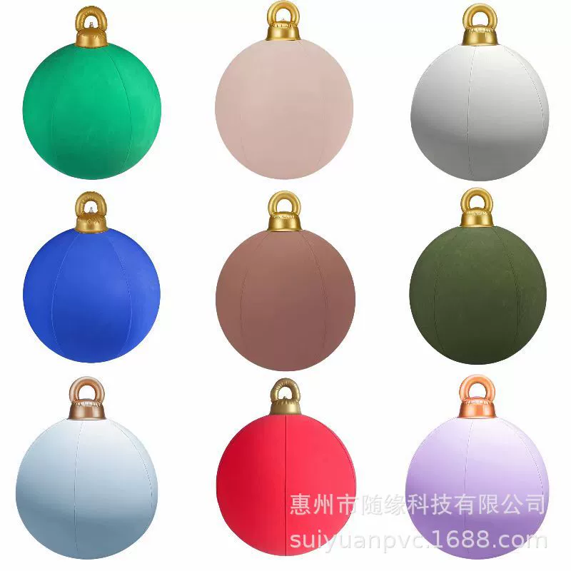 Новогодние шары из ПВХ с флокированием для украшения рождественской вечеринки, оформления открытых площадок и дворов