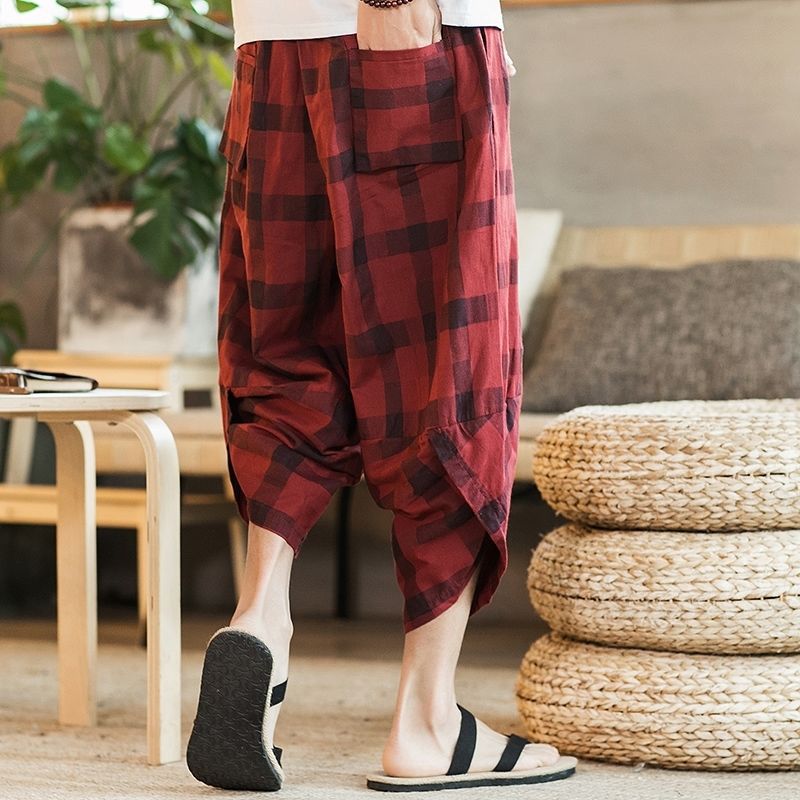 Pantalones cortos de lino de verano Pantalones de moda sueltos más tamaño pantalones cortos pantalones de playa pantalones de pierna ancha pantalones de linterna pantalones cortos