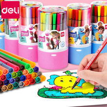 得力7060水彩笔12色可水洗36儿童美术专用24/48画笔涂鸦套装批发