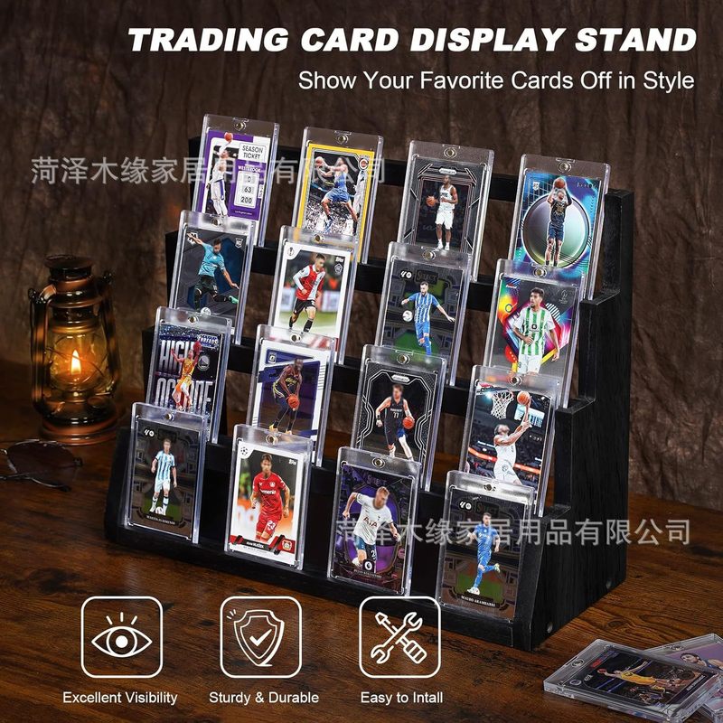 クロスボーダー木製カードディスプレイラックデスクトップスターカード収納ラック木製カードコレクションラック|undefined