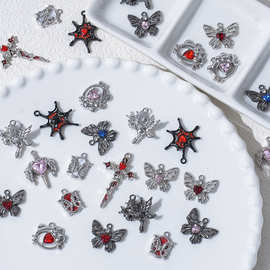 暗黑甜酷系合金蝴蝶十字架哥特风吊坠 手工diy手链项链串珠材料