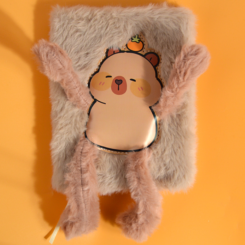 Regalos creativos de peluche A6 páginas de color cuaderno de mano de cabello largo monstruo de peluche cuaderno creativo tendencia diario al por mayor