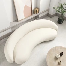 田园创意弧形休闲办公民用客厅中小户型腰果布艺沙发现代网红三人