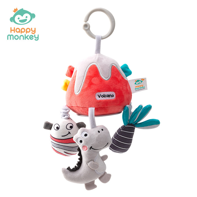 Happy monkey baby cartoon música campana caja de música bebé calmante vibración campana tornos juguetes colgantes