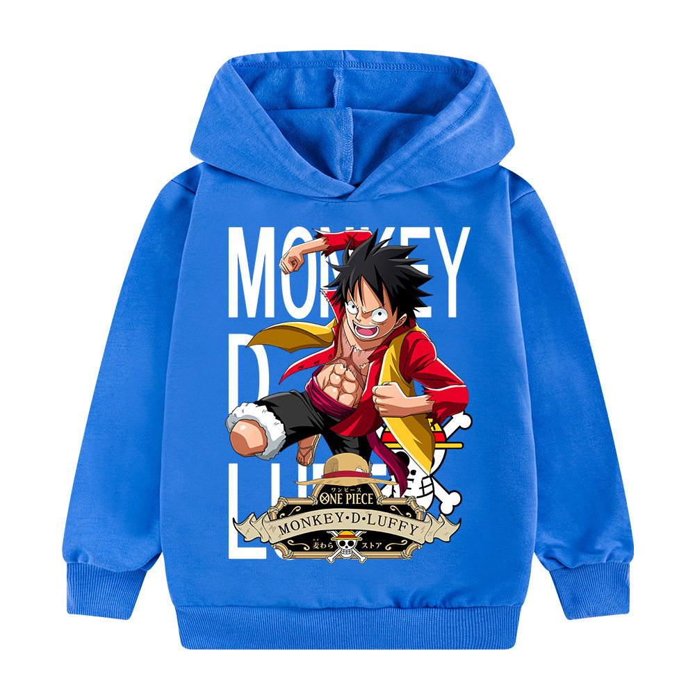 Cross-border Factory Supply: Kids' Hoodies & Sweatshirts with Popular Japanese Anime Design—Featuring Luffy from "One Piece"