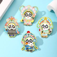 新款国风文创戏曲熊猫徽章中国特色成都重庆旅游伴手礼旅游纪念品