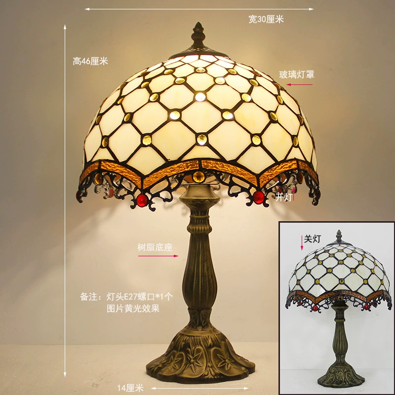 Retro table lamp for bed, lantern, creative villa for hotel
