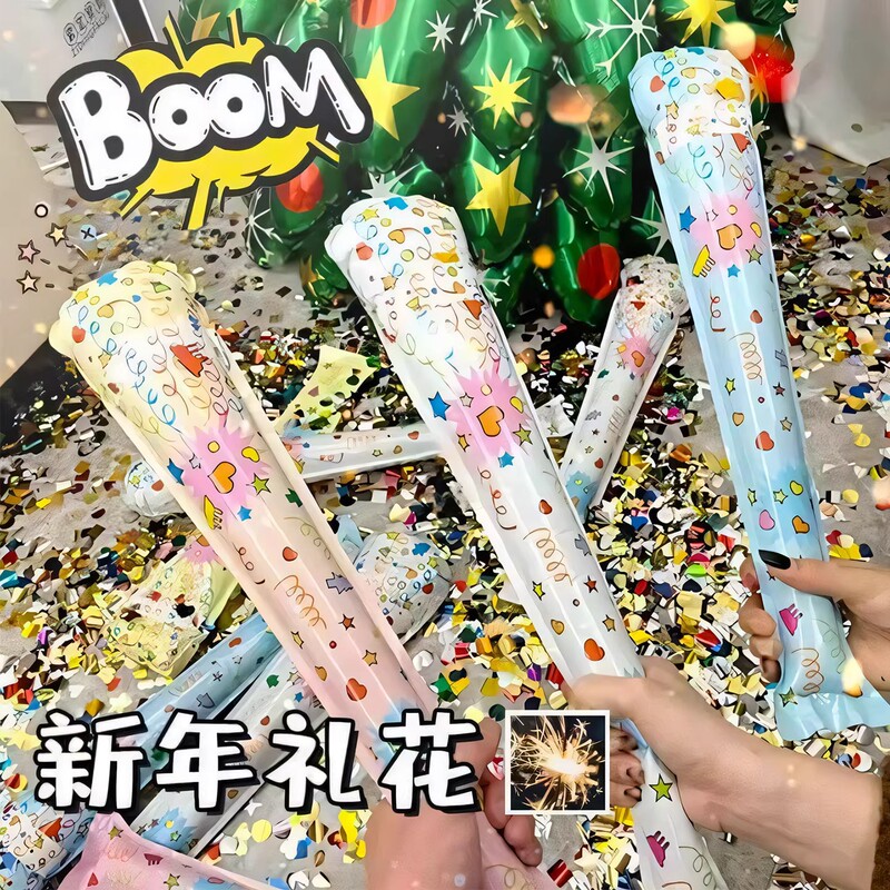 Inflatable Fireworks Stick for Birthday, Handheld Atmosphere Prop, Ribbon, Hand-Held, New Year's Eve Spray Fireworks, Atmosphere Fireworks Tube Cannon Inflatable Fireworks Stick for Birthday, Handheld Atmosphere Prop, Ribbon, Hand-Held, New Year's Eve Spray Fireworks, Atmosphere Fireworks Tube Cannon