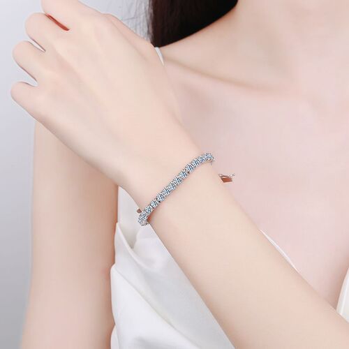 XDY925 sterling silver bracelet for women plated pt950 gold fully inlaid with four claws 30 points moissanite bracelet factory direct supply