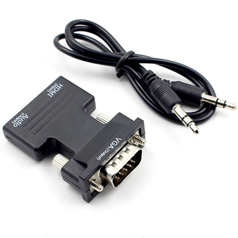 Transfronteriza HDMI hembra a VGA macho adaptador con proyector de audio ordenador HD HDMI a VGA convertidor