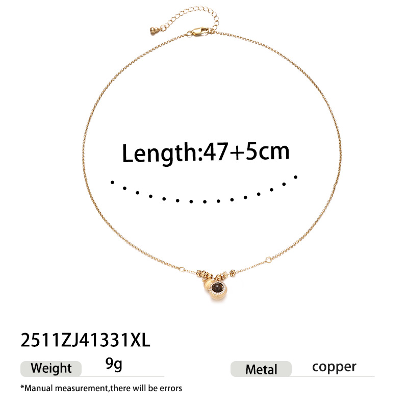 Collar de cadena de calabaza hecha a mano de alto nivel incrustado con colgante de zircón de ojo de tigre otoño y invierno decoración lujosa de alto nivel image 8