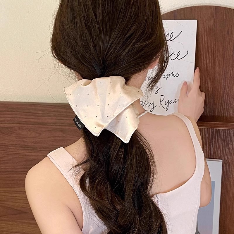 Corea del Sur Satin Star Big intestino anillo de cabello correa de cabello femenina de color sólido de alta calidad cuerdas de cabello correa de cabello