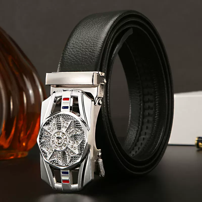 现货批发男士皮带可旋转自动扣年轻人商务潮流裤带网红腰带代发