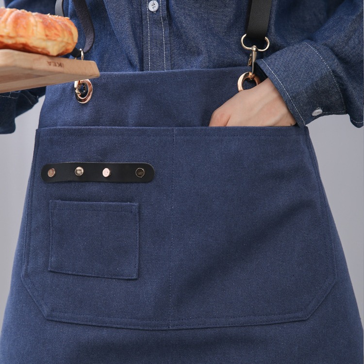 Short Canvas Apron For Women And Men Custom Logo Workwear_voghion.com