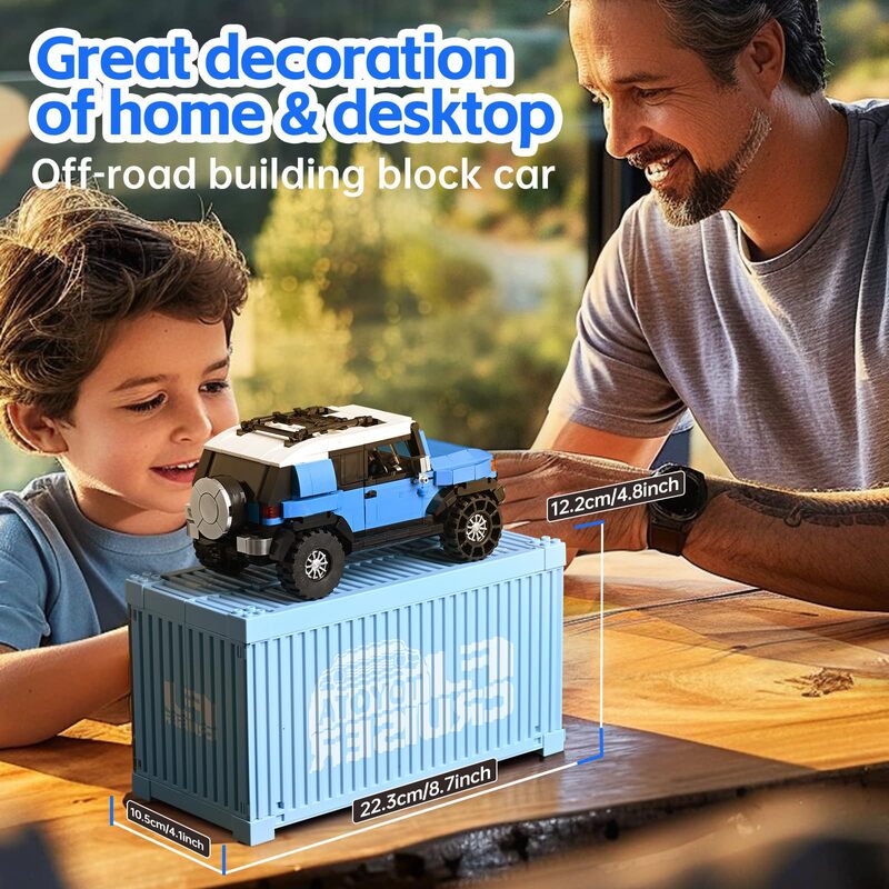 Cross-Border Compatible Lego Pb Platinum Toyota Authorized Fj40 Off-Road Vehicle Container Assembled Building Block Toy Car