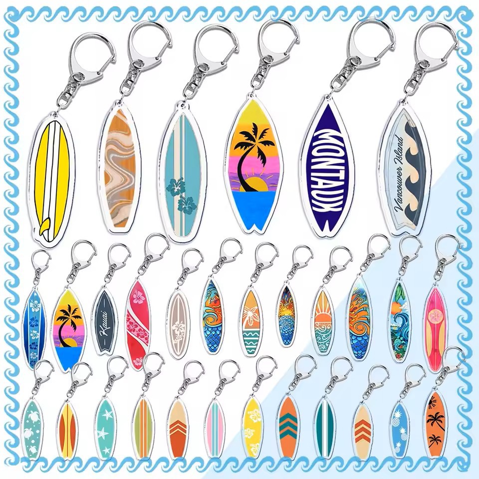 Cross-Border Beach Surfing Surfboard Accessories Keychain Fan Creative Beach Travel Friend Gift Shavero