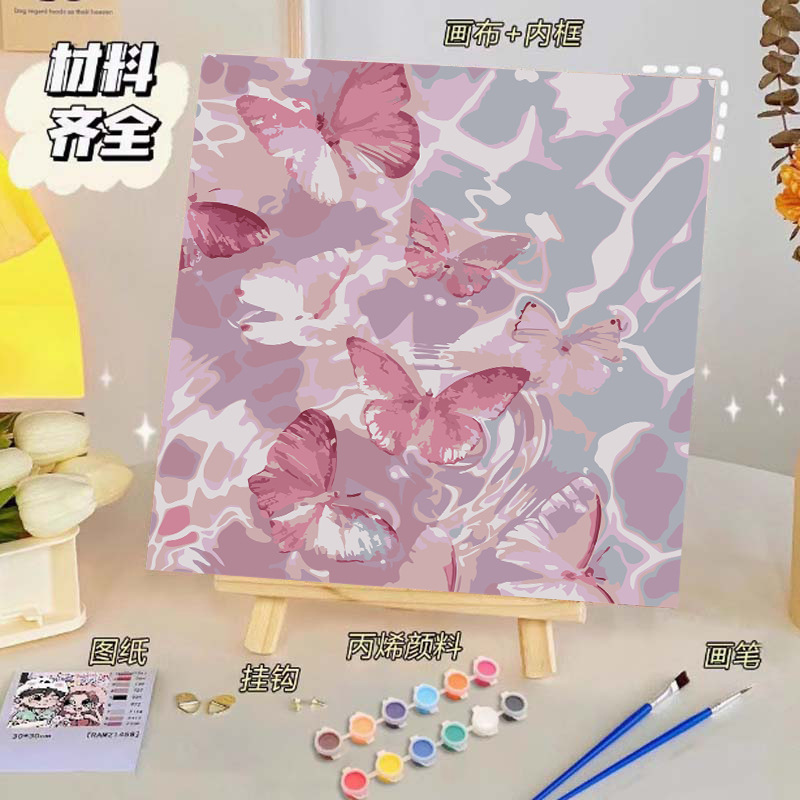 バラのデジタル油絵diy子供の塗り絵の高級感手作りの風景の花の対外貿易の露店の商品|undefined