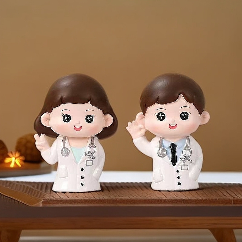 Doctor's Day Figurine, Doctor Gift, Nurse Sister, White-Coated Angel, Resin Craft Statue Ornament