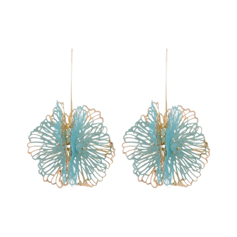 Pendientes de flores de moda coreana de nuevo estilo femenino fresco niña vacaciones viento gancho de oreja temperamento femenino pendientes de nicho de alto nivel