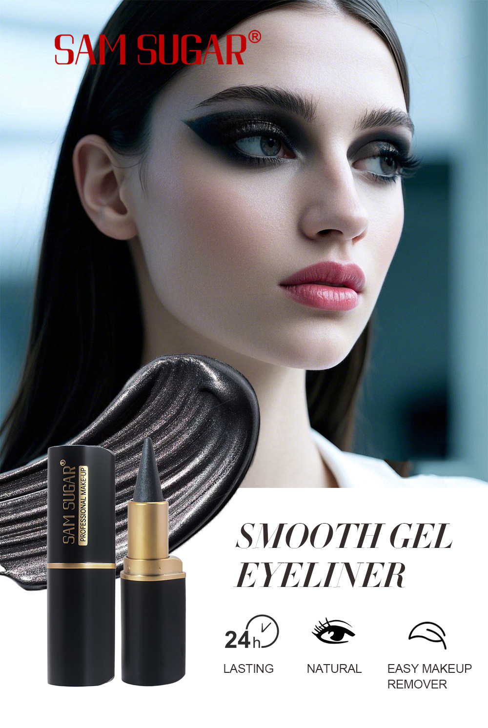 Matita labbra opaca SAM SUGAR, ombretto ricco a testina singola, eyeliner solido multicolore a lunga durata_voghion.com