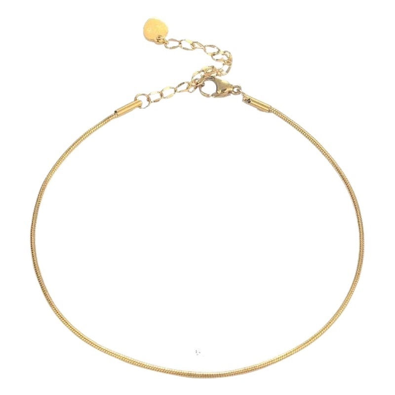 Pulsera de acero de titanio con diseño de hueso de serpiente para mujer, nuevo estilo, de alta gama, que no se decolora, versátil, moderna, elegante, accesorio de joyería de color dorado para niñas.