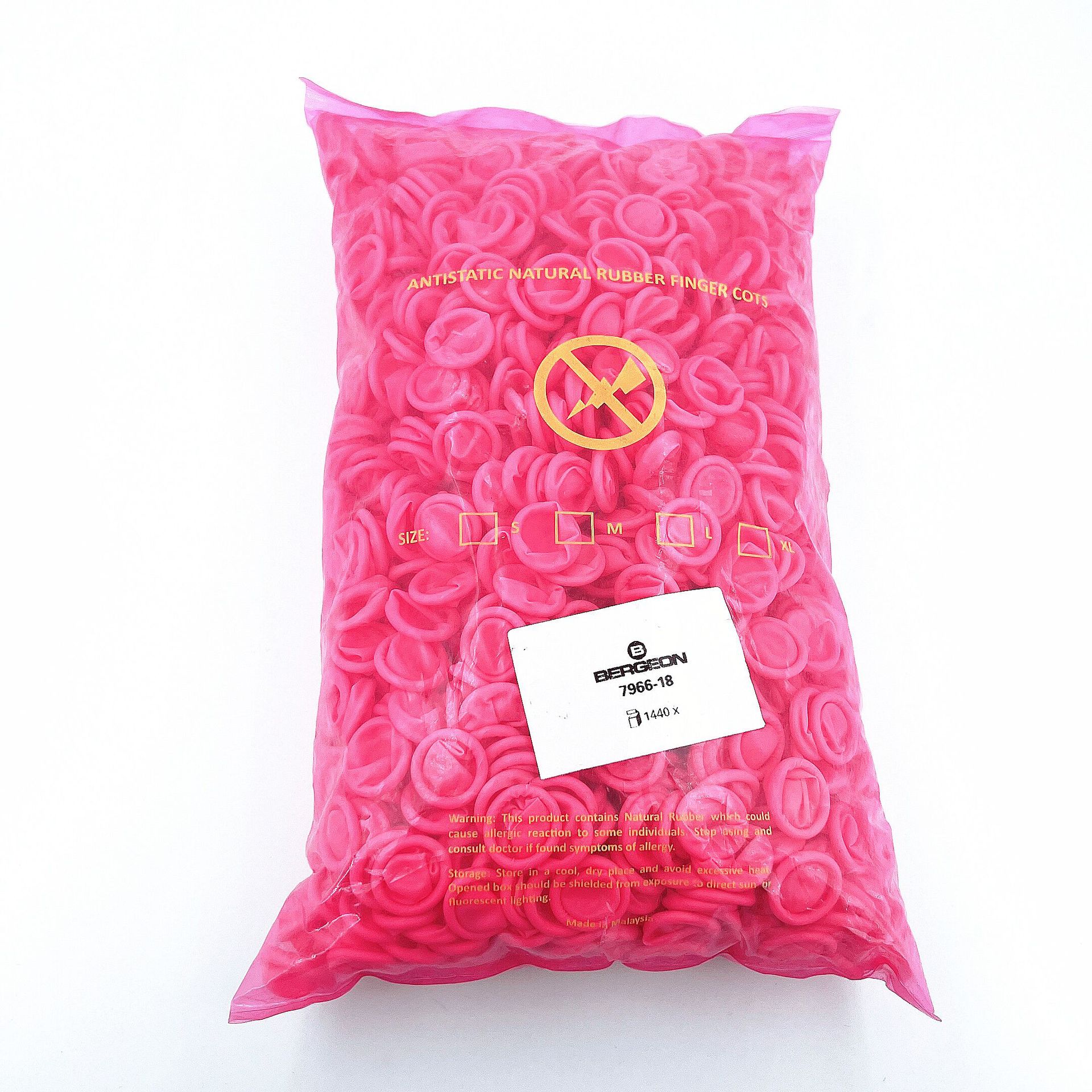 瑞士原装博格BERGEON 7966 防静电 无粉剂 粉红色 手指套 18MM