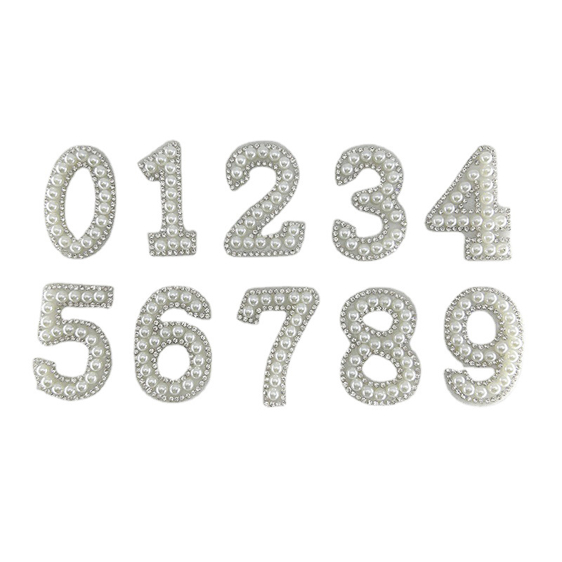 Nuevo no tejido perla digital pegatinas de perforación caliente accesorios de ropa pegatinas de perforación joyas de perforación decoración diy pegatinas de letras