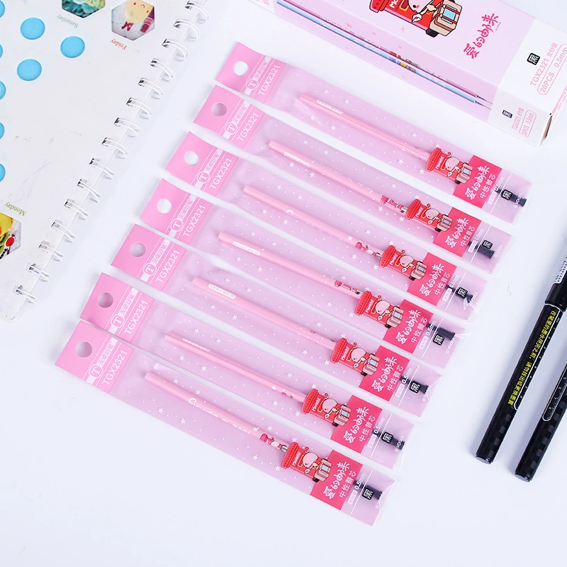 Black rollerball pen for elementary school students, 0.5mm, 20 pieces