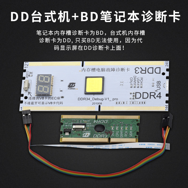 Desktop laptop motherboard Tarjeta de diagnóstico tarjeta de prueba de interfaz de memoria DEBUG \ LPC \ DDR3 \ DDR4