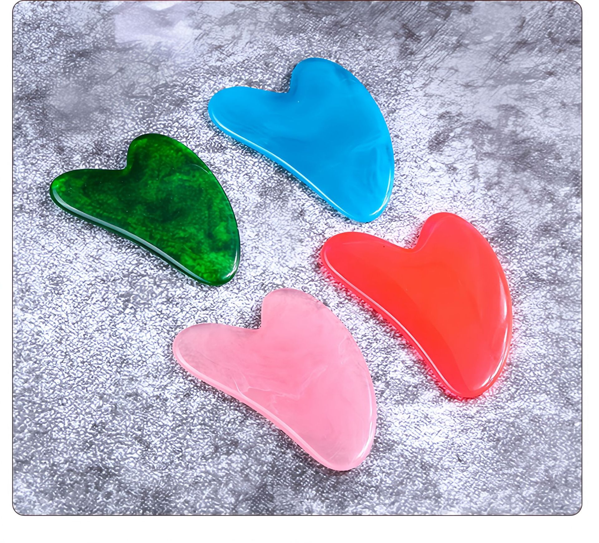 Rose Quartz Heart Gua Sha Massage Board Facial Eye Beauty Tool Body Care details