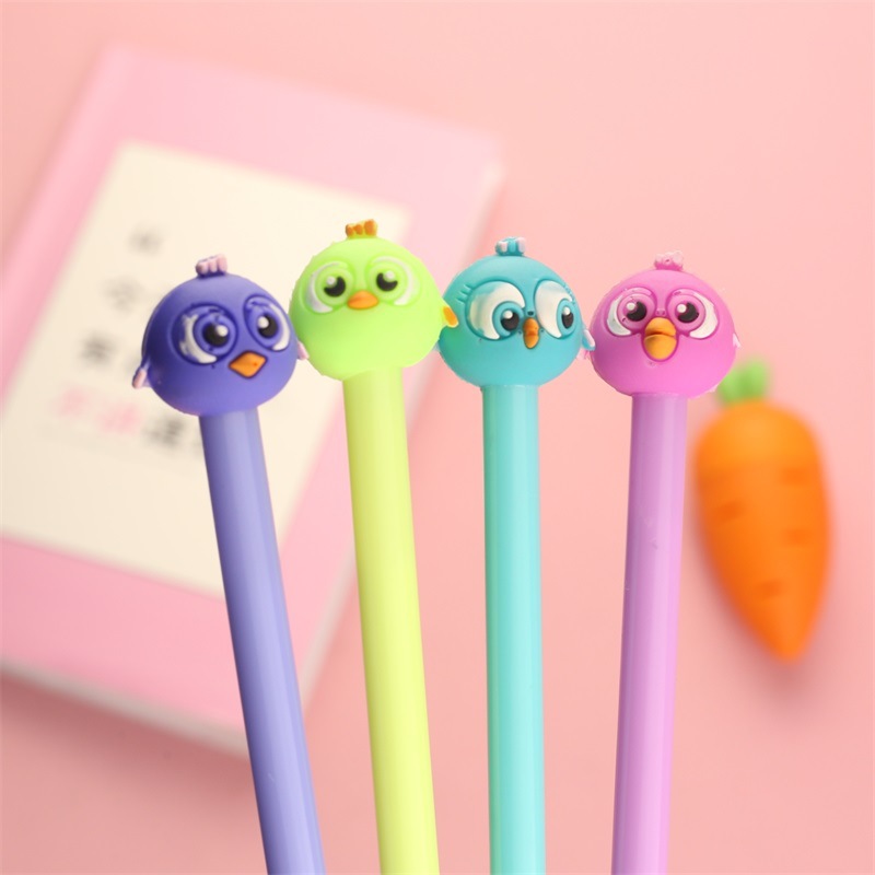 Customized Engraved Silicone Bird Gel Pen Creative Water-Based Pen Student Study Supplies Office Exam Pen Signature Pen