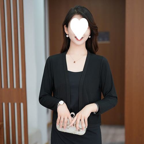 Lightweight off-the-shoulder sunshirts for spring and summer, other / polyester (polyester) solid color loose opening