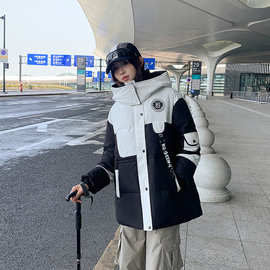 跨境工装棉衣2025冬韩版宽松新款中长款情侣棉服加厚棉袄外套韩版