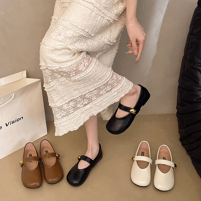 Soft Mary Jane Small Leather 2025 Spring Summer New Evening Style Dress Slip-On Shallow Mouth Single Shoes For Women_vogvips.com