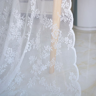 White Lace Fabric Curtain Screen Window Wedding Gauze Mesh Dessert Table Props Fabric Yiling