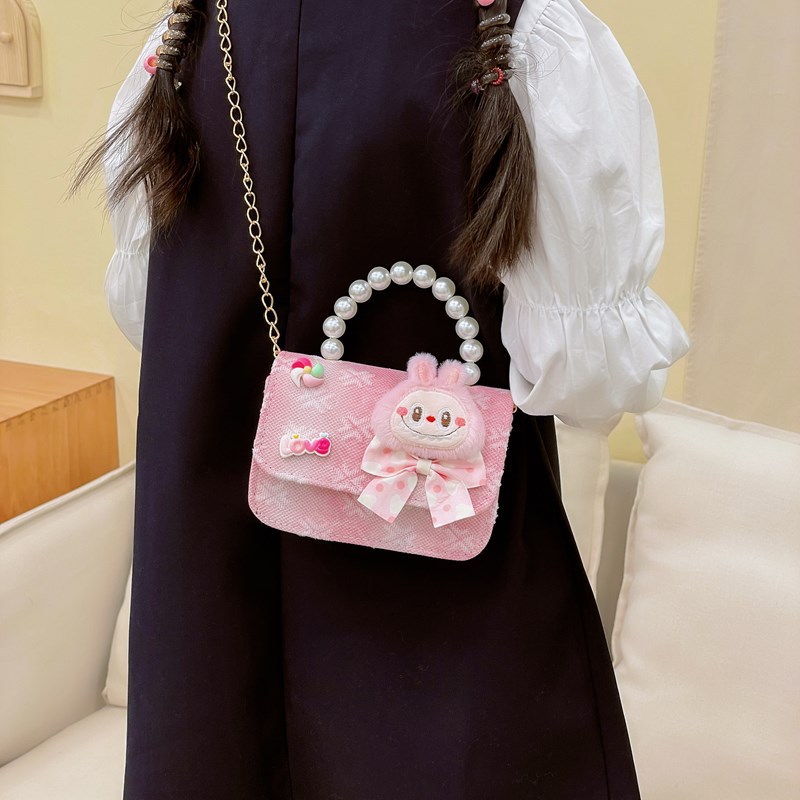 Bagos para niños 2025 nuevo estilo coreano de niña princesa bolso de cambio de mano lindo bolso de hombro de dibujos animados de peluche