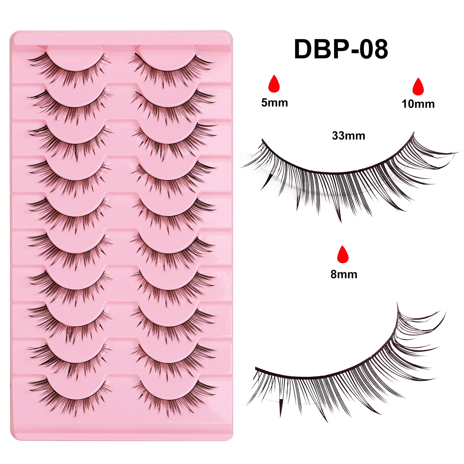 10 pares de pestañas postizas tridimensionales de tallo duro, estilo europeo y americano, pestañas en racimo completas y densas, pestañas postizas de una sola pieza para maquillaje de escenario para maquilladores.