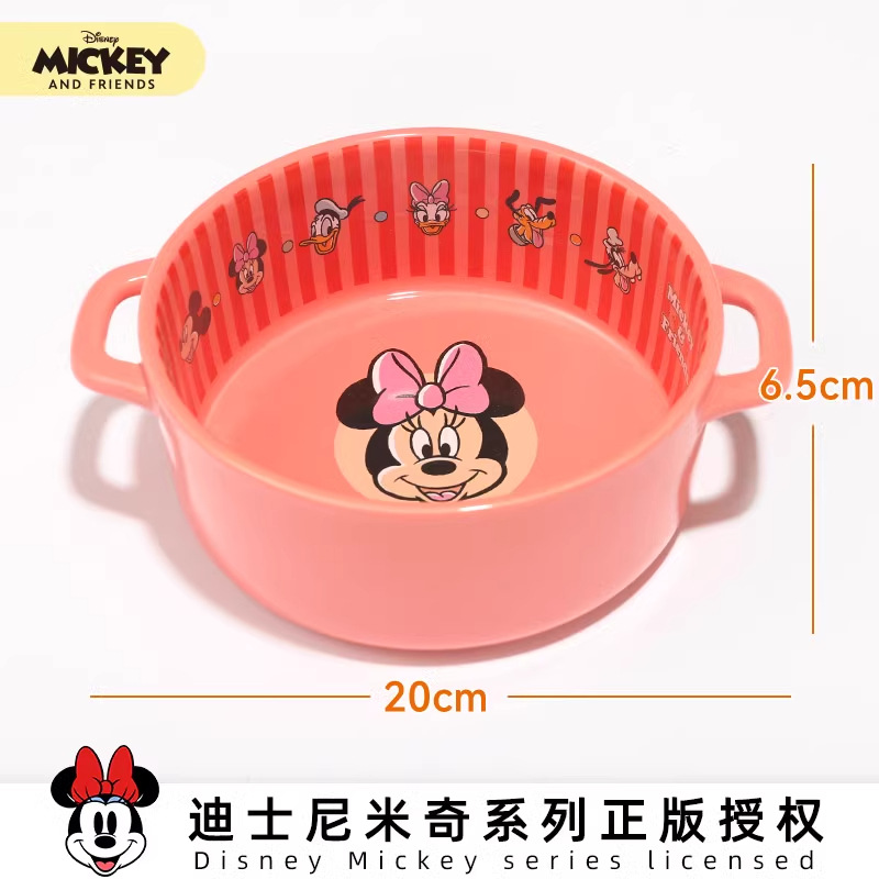 Disney serie de Mickey de gran calibre para gatos bolos de agua de cerámica para perros bolos Mickey Minnie cuello anti-voltear platos