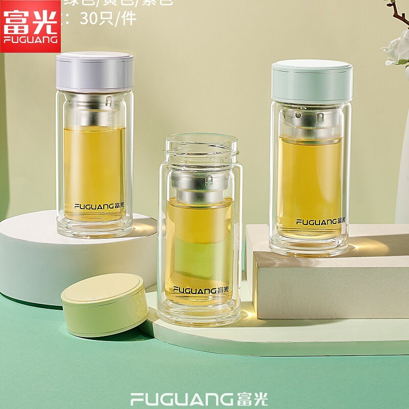Fuguang High-value Heat Insulated Glass Water Cup Men's and Women's Office Tea Water Cup New ins Style Personal Special