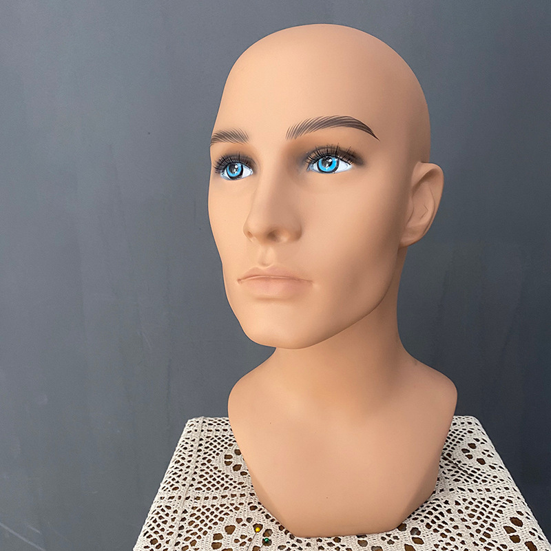 男性の化粧の頭のモデルの男性のかつらは欧米の黒人のモデルのメガネの帽子のスタンドのMannequinを展示します。|undefined