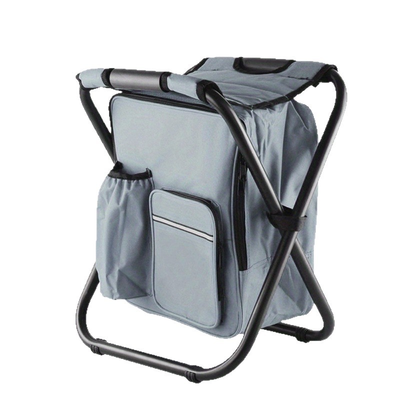 Outdoor Portable Folding Cooler Stool Insulated Picnic Backpack Fishing Stool Multifunctional Camping Cooler Chair Without Backrest Folding