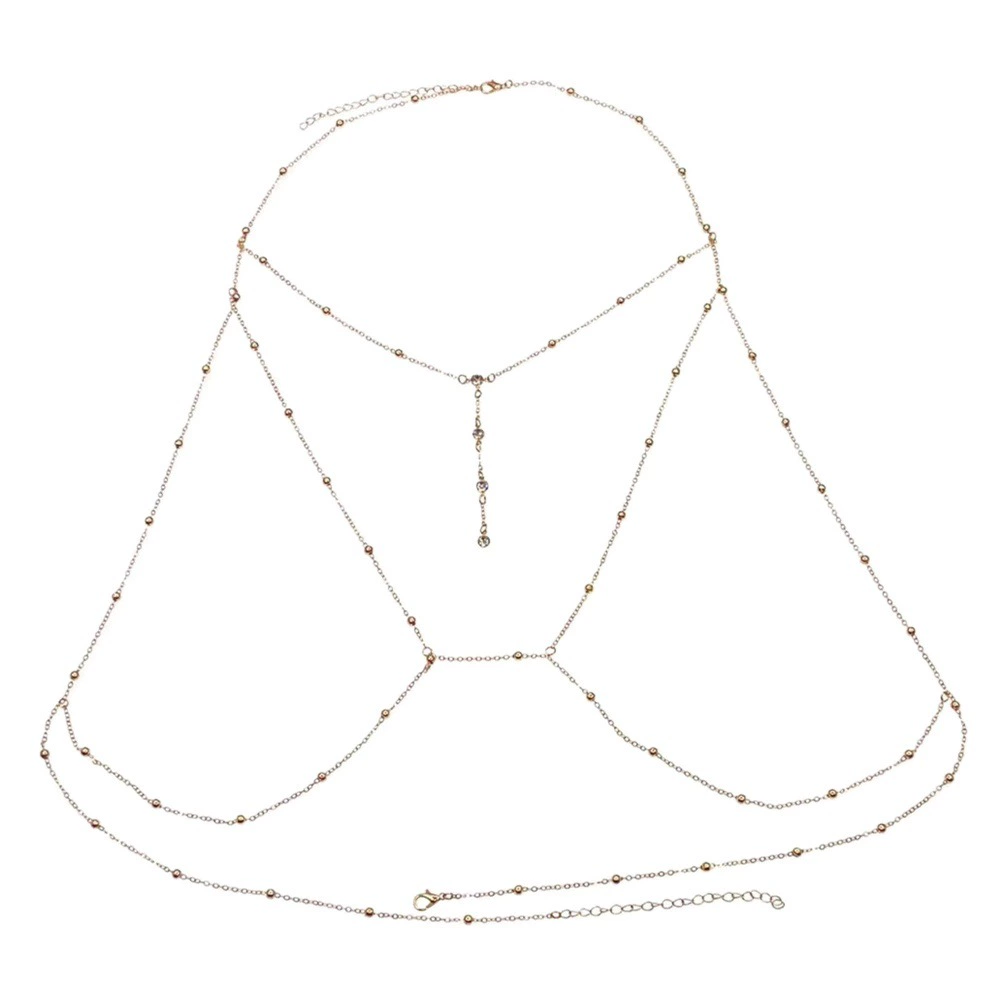 модная бриллиантовая садовая цепочка из бисера, цепочка для тела, украшенная сверкающим бриллиантом, кулон, ожерелье с кисточкой, нагрудная цепочка, модная женская европейская и американская модная цепочка