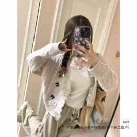 新款设计感针织开衫外套女秋冬宽松短款上衣蝴蝶结毛衣新款图片色