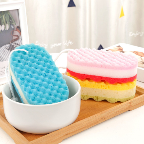 Three-layer seaweed sponge bath sponge for adults, bath ball, back sponge, baby bath sponge