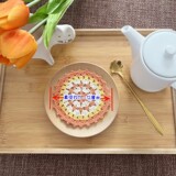 Красочная праздничная подставка для цветов ручной работы, связанная крючком, около 11 см, круглая в американском деревенском стиле, в стиле бабушки, с узором «Ловец снов».