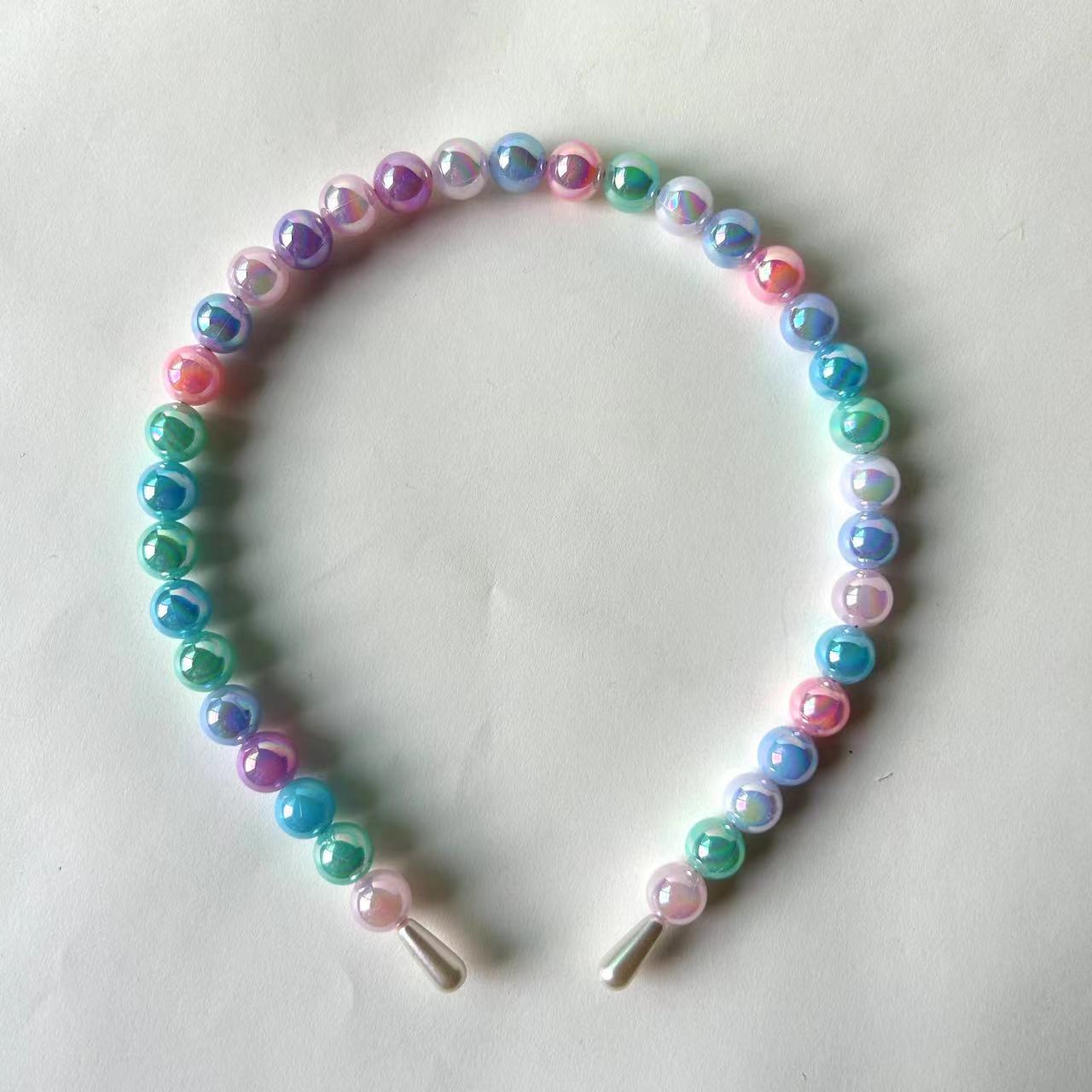 All Seasons Season Women's Gender Cute Sweet Simple Style Women's Colorful Beaded Hair Clip Hair Band