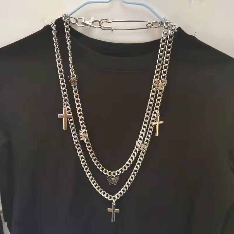 Accessories Punk Hip-Hop Thick Butterfly Cross Mix Body Unisex Versatile Pants Chain_voghion.com