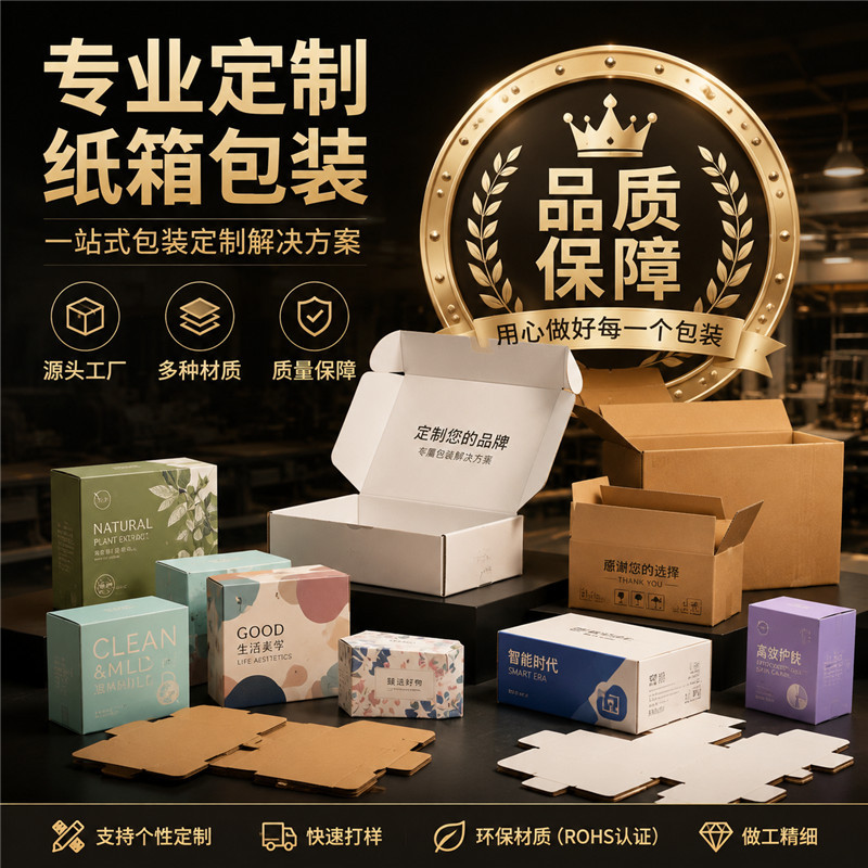 飞机盒彩盒包装盒定制金银卡盒小批量纸盒化妆品彩盒定制订定做