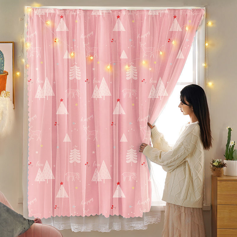 [Oferta especial limitada] Cortinas simples, instalación sin perforación, tela opacas, ventana salediza, cortina corta pequeña, tipo adhesivo de casa de alquiler